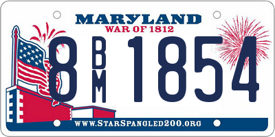 MD license plate 8BM1854