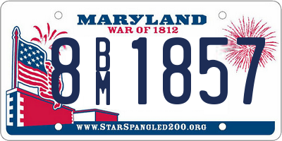 MD license plate 8BM1857