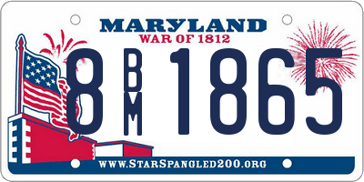 MD license plate 8BM1865