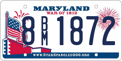 MD license plate 8BM1872