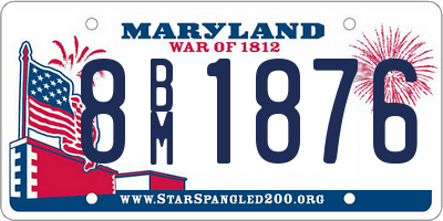 MD license plate 8BM1876