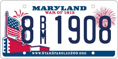 MD license plate 8BM1908