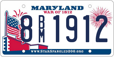 MD license plate 8BM1912