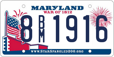 MD license plate 8BM1916