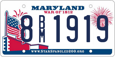 MD license plate 8BM1919