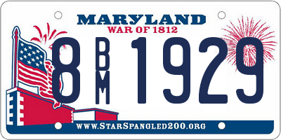 MD license plate 8BM1929