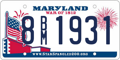 MD license plate 8BM1931