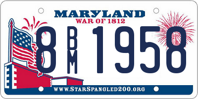 MD license plate 8BM1958
