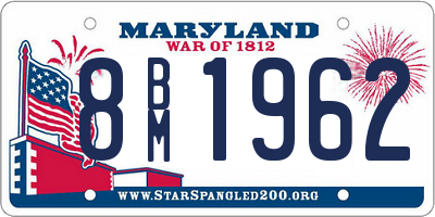 MD license plate 8BM1962