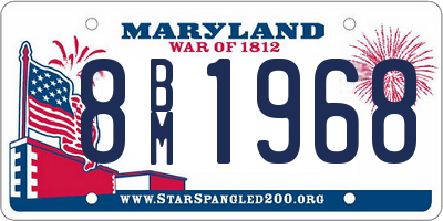 MD license plate 8BM1968