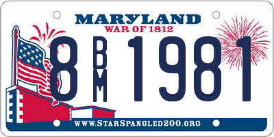 MD license plate 8BM1981