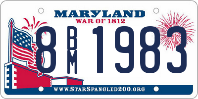 MD license plate 8BM1983