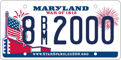 MD license plate 8BM2000