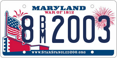 MD license plate 8BM2003