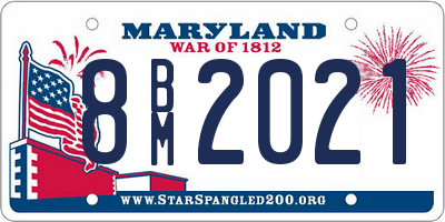 MD license plate 8BM2021
