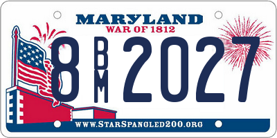 MD license plate 8BM2027