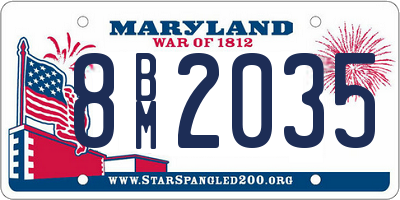MD license plate 8BM2035