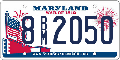MD license plate 8BM2050