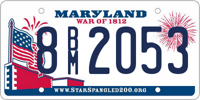 MD license plate 8BM2053