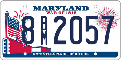 MD license plate 8BM2057