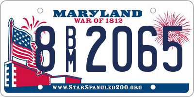 MD license plate 8BM2065