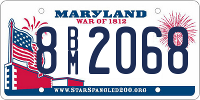 MD license plate 8BM2068