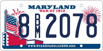 MD license plate 8BM2078