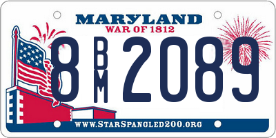 MD license plate 8BM2089