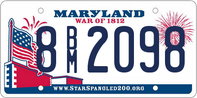 MD license plate 8BM2098