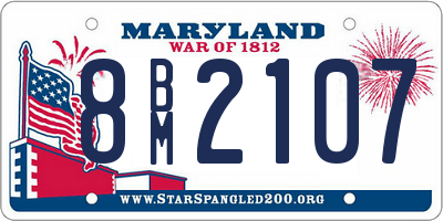 MD license plate 8BM2107