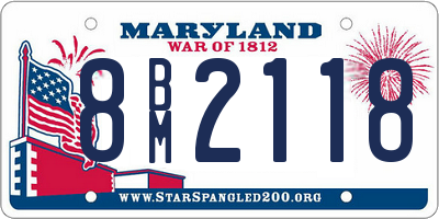 MD license plate 8BM2118