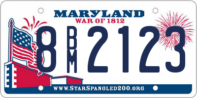 MD license plate 8BM2123