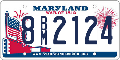 MD license plate 8BM2124