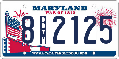 MD license plate 8BM2125