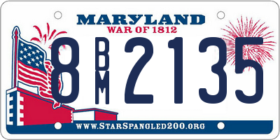 MD license plate 8BM2135