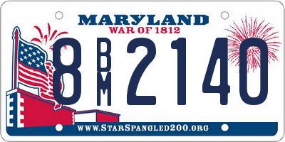 MD license plate 8BM2140