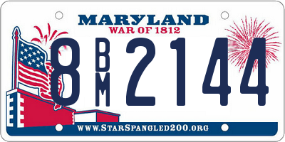 MD license plate 8BM2144