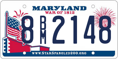 MD license plate 8BM2148