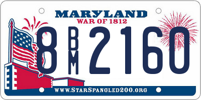 MD license plate 8BM2160