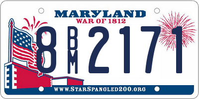 MD license plate 8BM2171