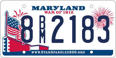 MD license plate 8BM2183