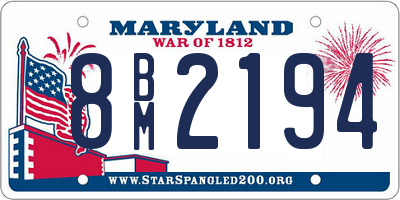 MD license plate 8BM2194