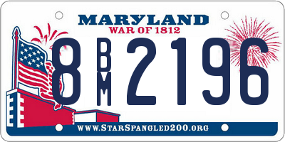 MD license plate 8BM2196