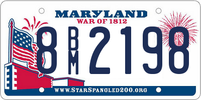 MD license plate 8BM2198