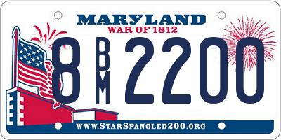 MD license plate 8BM2200