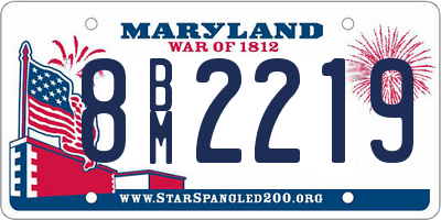 MD license plate 8BM2219