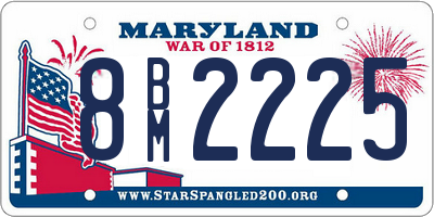 MD license plate 8BM2225