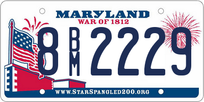 MD license plate 8BM2229