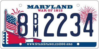 MD license plate 8BM2234