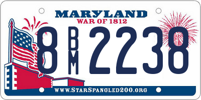 MD license plate 8BM2238